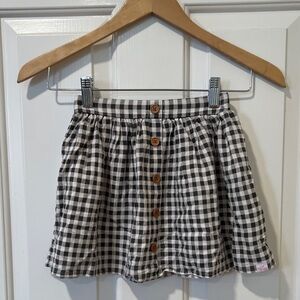 SweetHoney Brown/Grey and White Checkered Mini Skirt